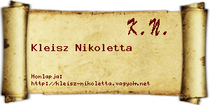 Kleisz Nikoletta névjegykártya