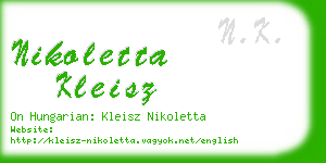 nikoletta kleisz business card